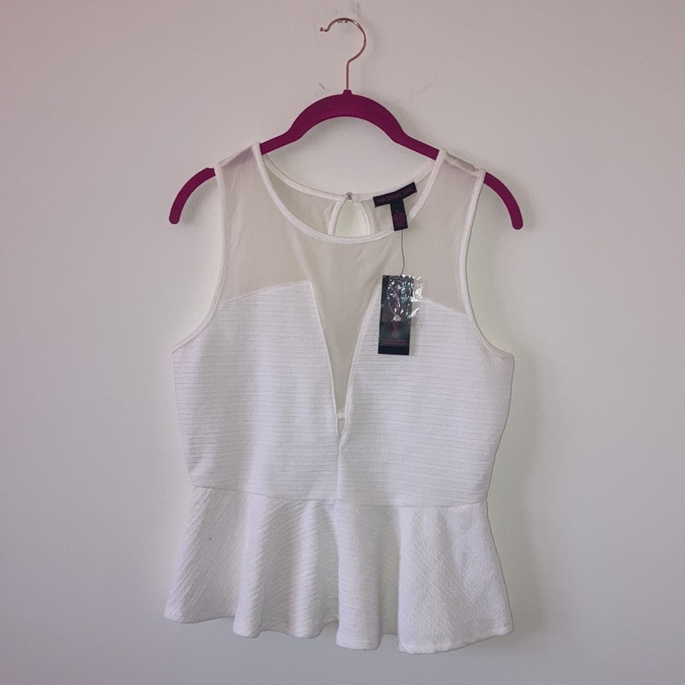 Material Girl Mesh Peplum Top